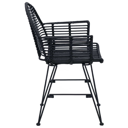 Silla De Comedor 2 Uds. Ratan E Hierro 57 X 55 X 85 Cm