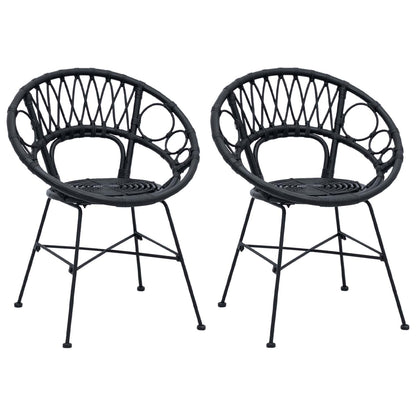 Silla De Comedor 2 Uds. Ratan E Hierro 54 X 65 X 82 Cm