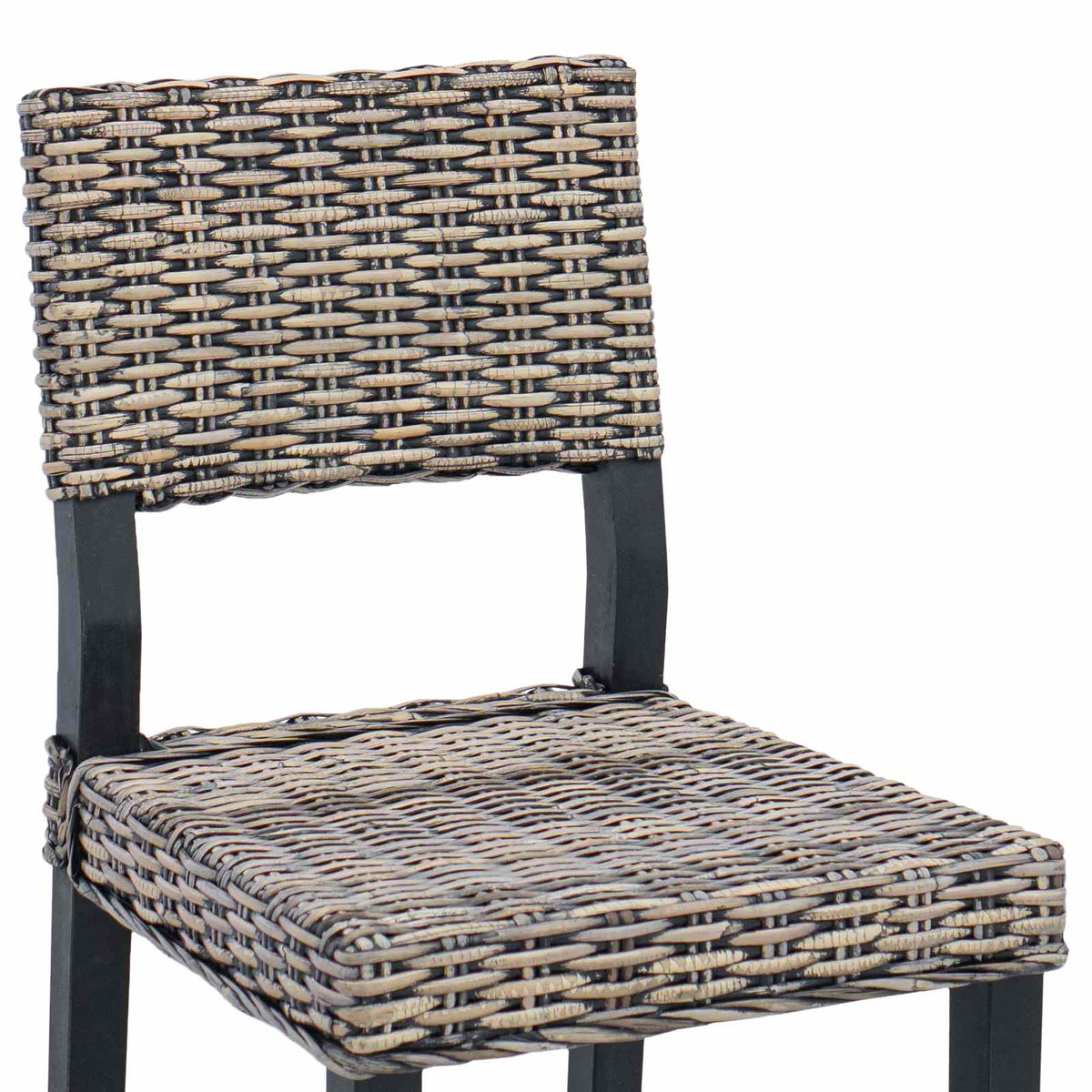 Silla De Comedor Gendt 2 Uds. Ratán Kubu Lavado Negro