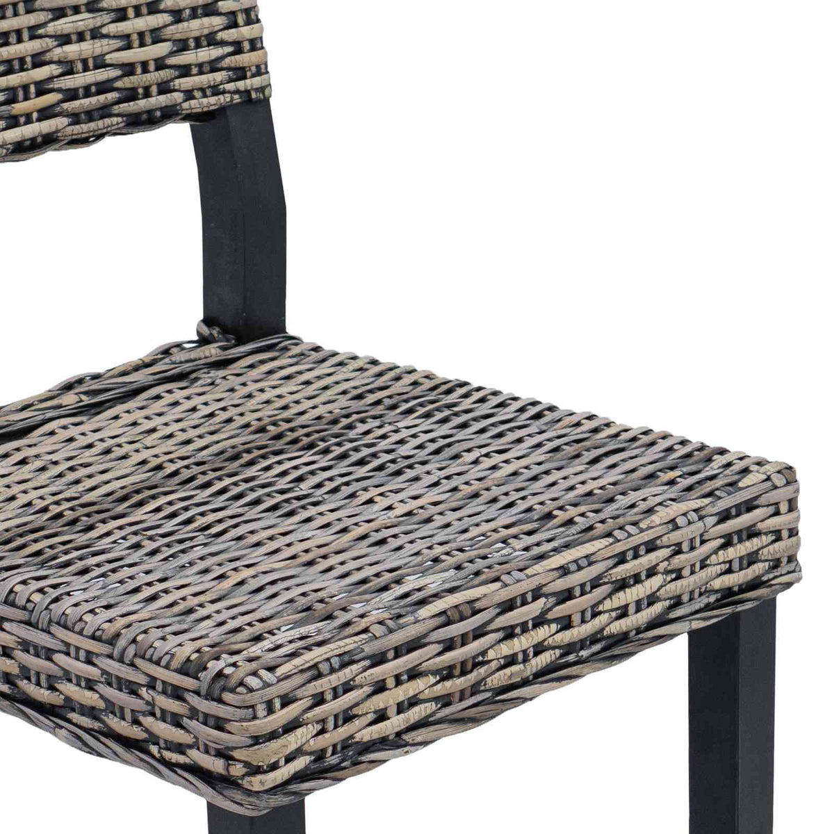Silla De Comedor Gendt 2 Uds. Ratán Kubu Lavado Negro