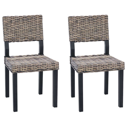 Silla De Comedor Gendt 2 Uds. Ratán Kubu Lavado Negro