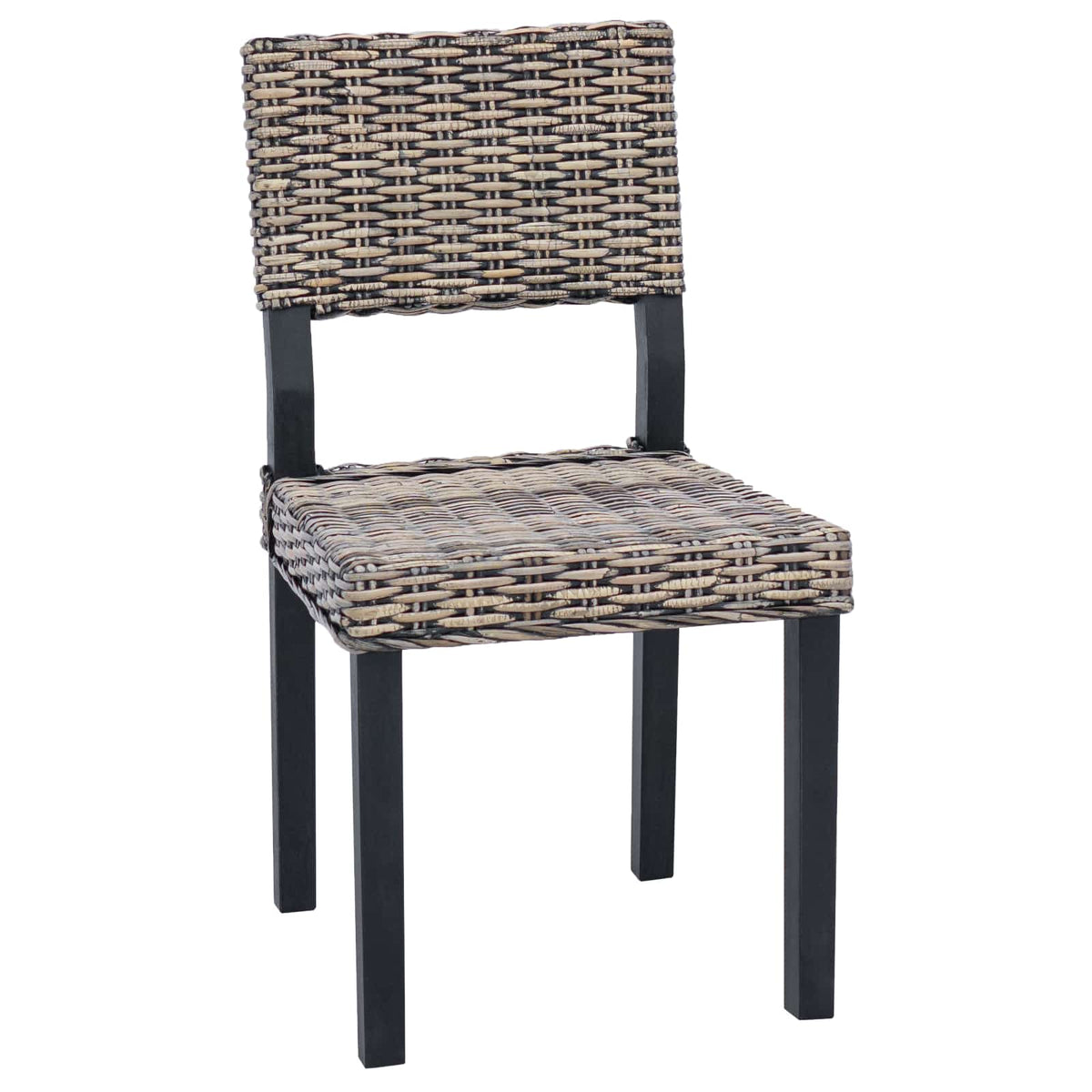 Silla De Comedor Gendt 2 Uds. Ratán Kubu Lavado Negro
