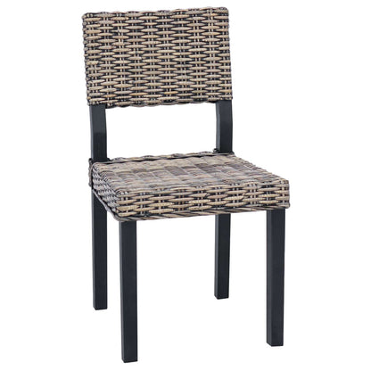 Silla De Comedor Gendt 2 Uds. Ratán Kubu Lavado Negro