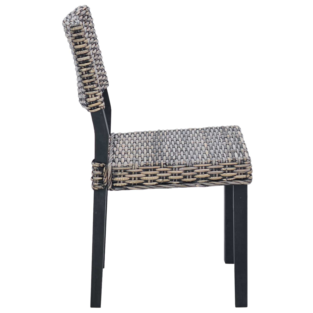 Silla De Comedor Gendt 2 Uds. Ratán Kubu Lavado Negro