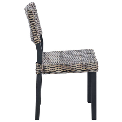 Silla De Comedor Gendt 2 Uds. Ratán Kubu Lavado Negro