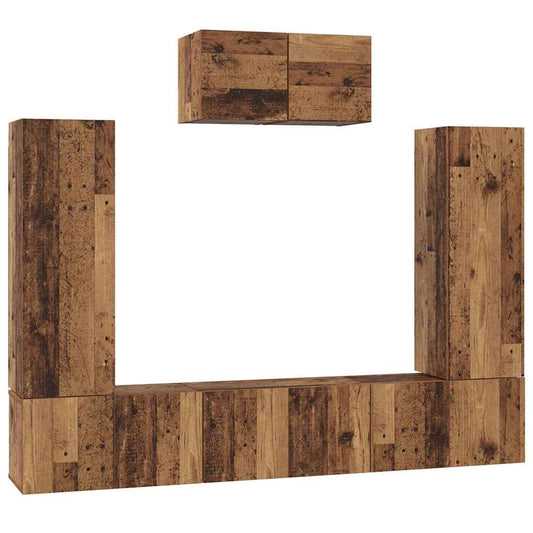 Conjunto De Mueble De Tv 7 Pcs