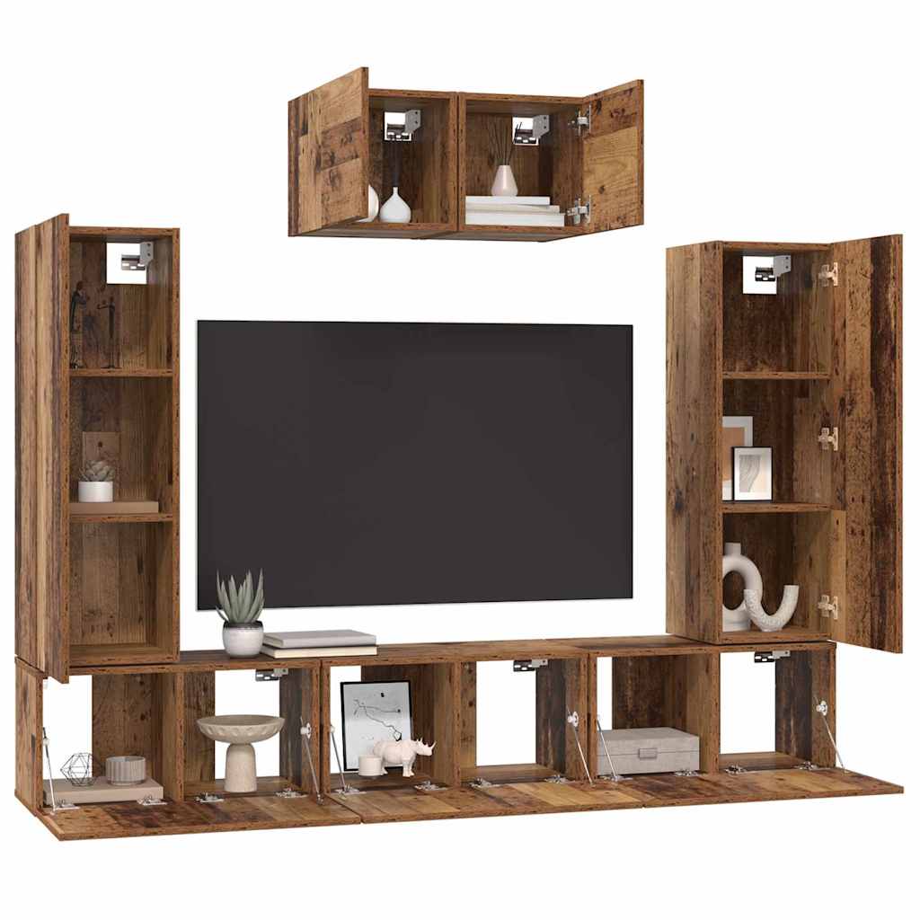 Conjunto De Mueble De Tv 7 Pcs