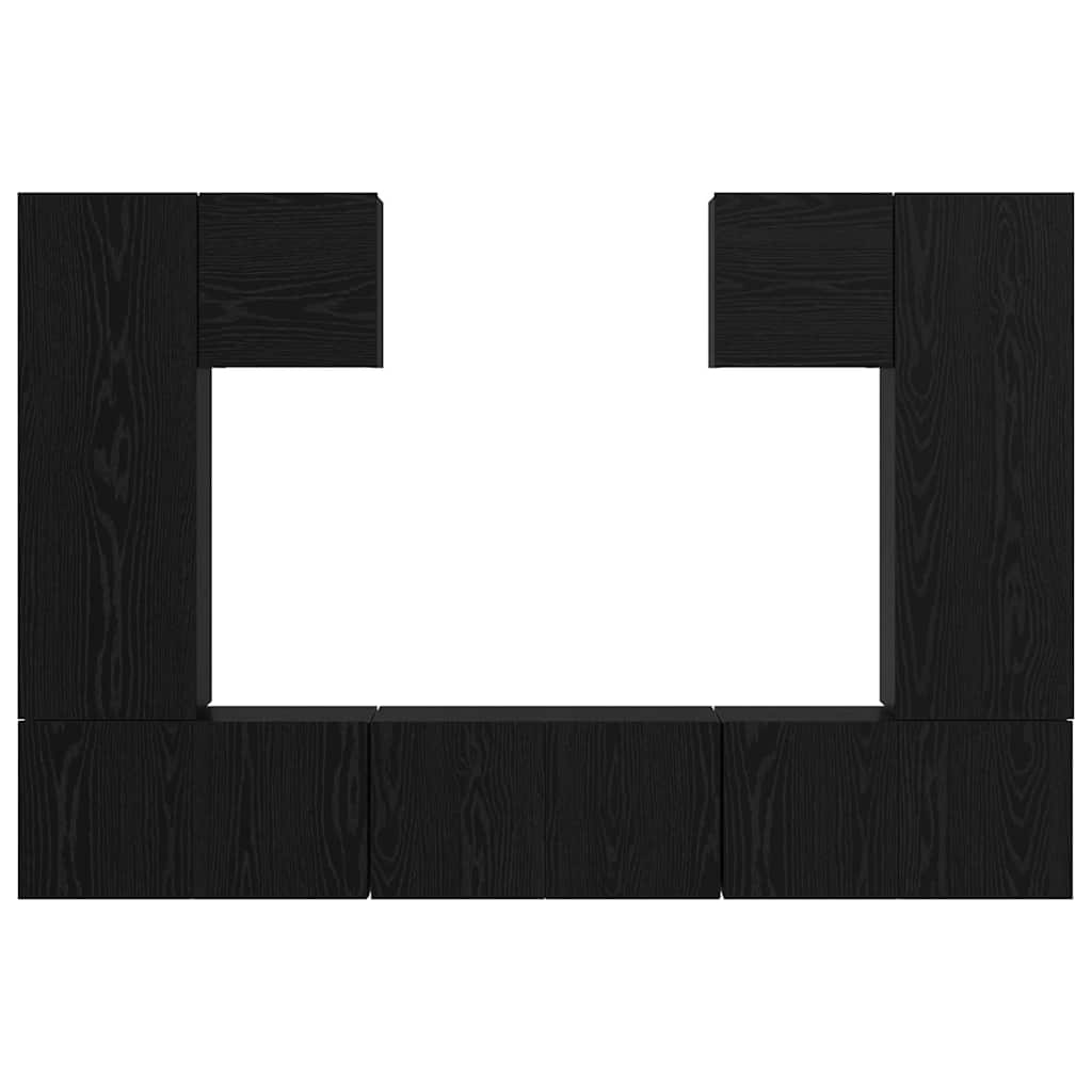 Conjunto De Mueble De Tv 7 Pcs Madera De Ingeniería