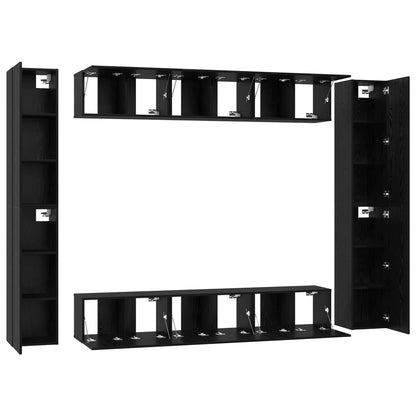 Conjunto De Mueble De Tv Montada En La Pared 10 Pcs