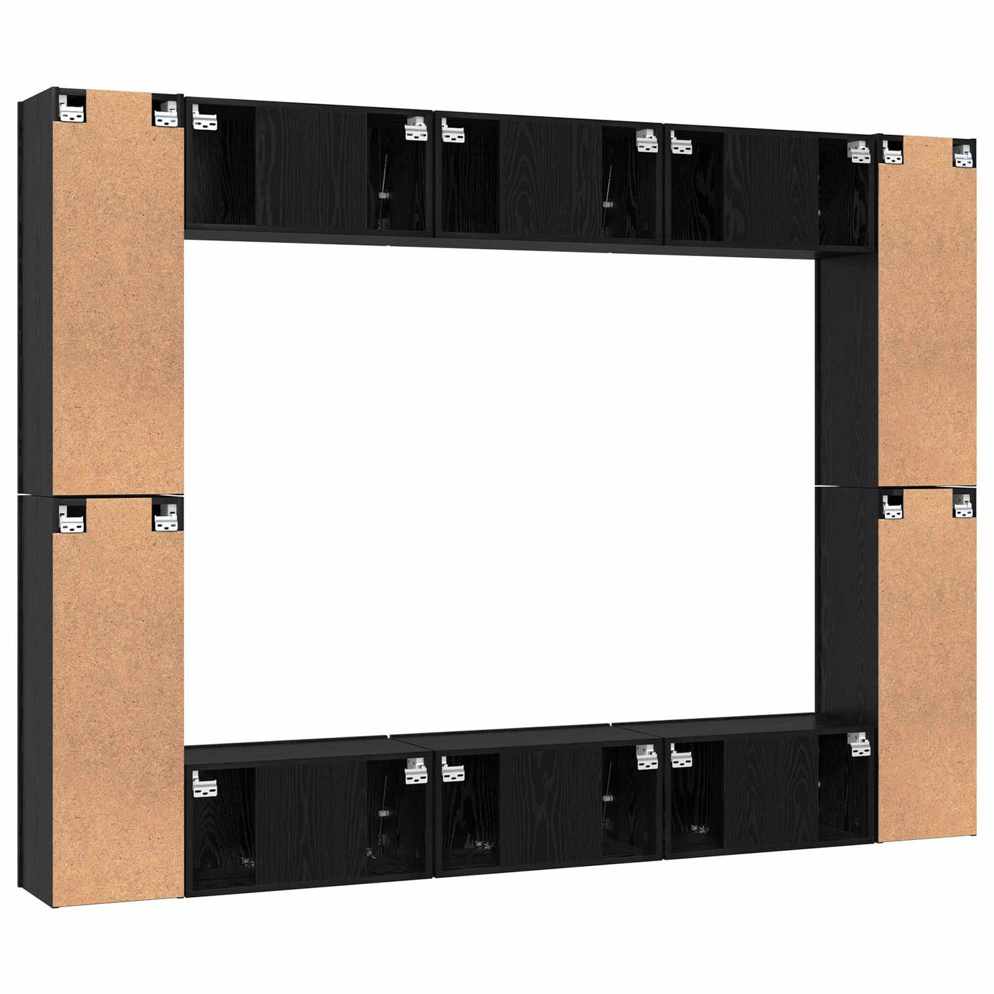 Conjunto De Mueble De Tv Montada En La Pared 10 Pcs