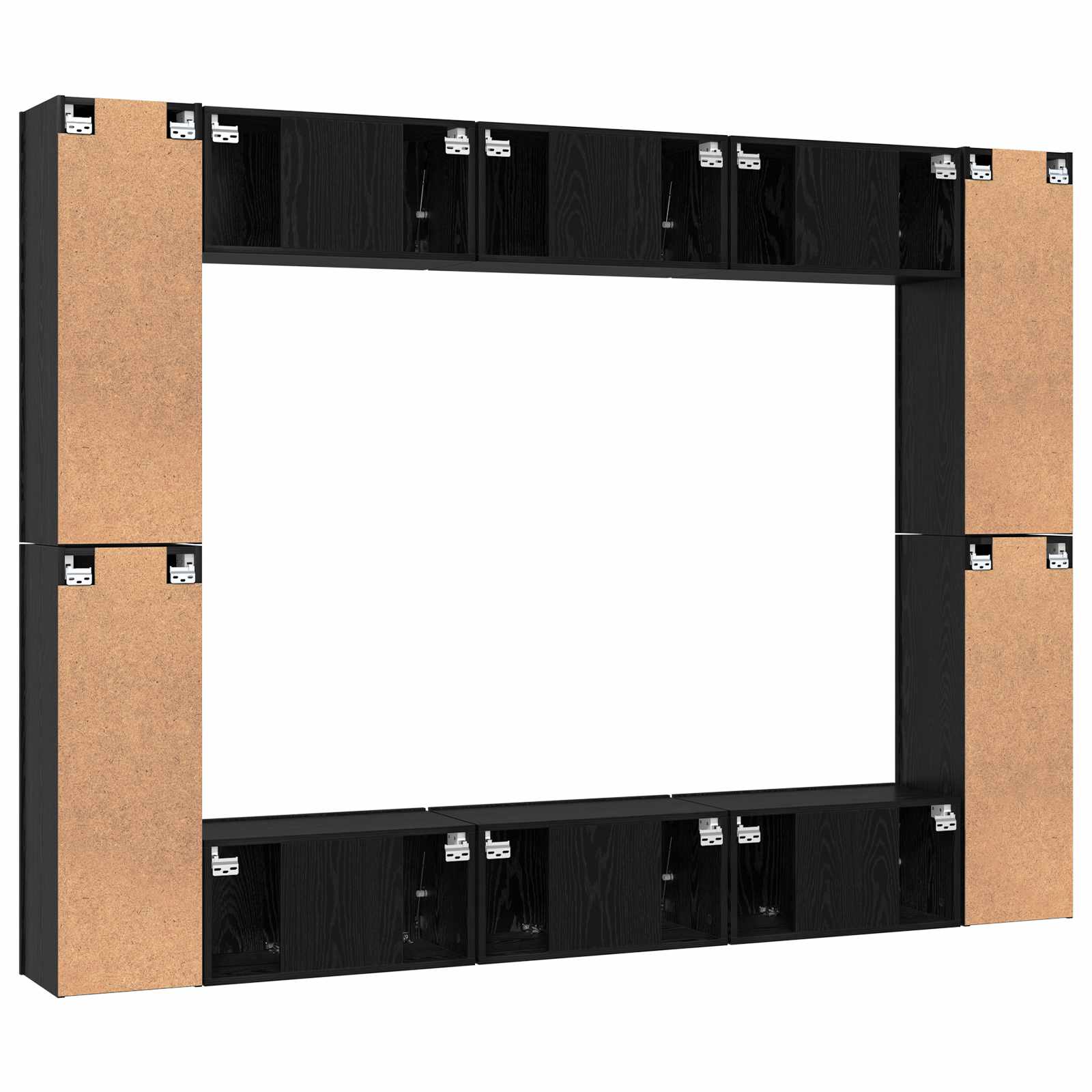 Conjunto De Mueble De Tv Montada En La Pared 10 Pcs