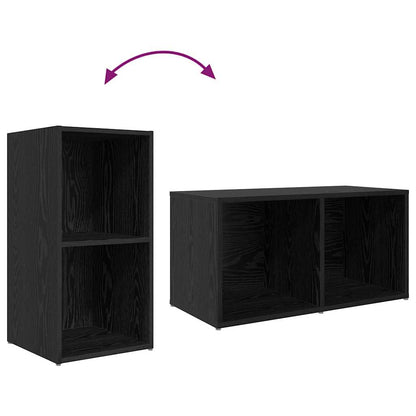 Conjunto De Mueble De Tv 3 Pcs Negro Madera Contrachapada