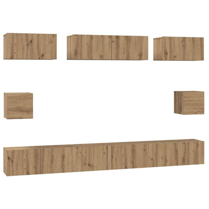 Conjunto De Mueble De Tv 8 Pcs Roble Artesanal