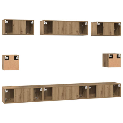 Conjunto De Mueble De Tv 8 Pcs Roble Artesanal