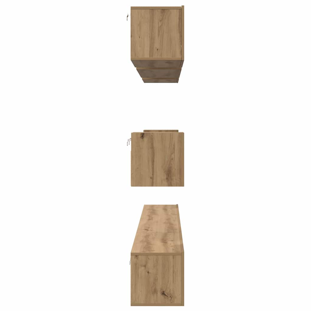 Conjunto De Mueble De Tv 8 Pcs Roble Artesanal