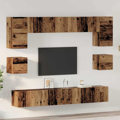 Conjunto De Mueble De Tv 8 Pcs Roble Artesanal