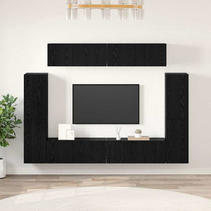 Conjunto De Mueble De Tv 8 Pcs Madera Contrachapada