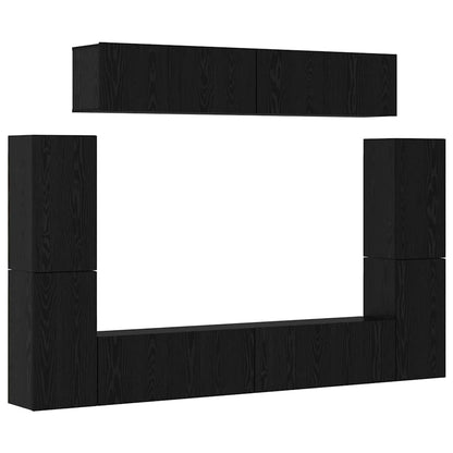 Conjunto De Mueble De Tv 8 Pcs Madera Contrachapada