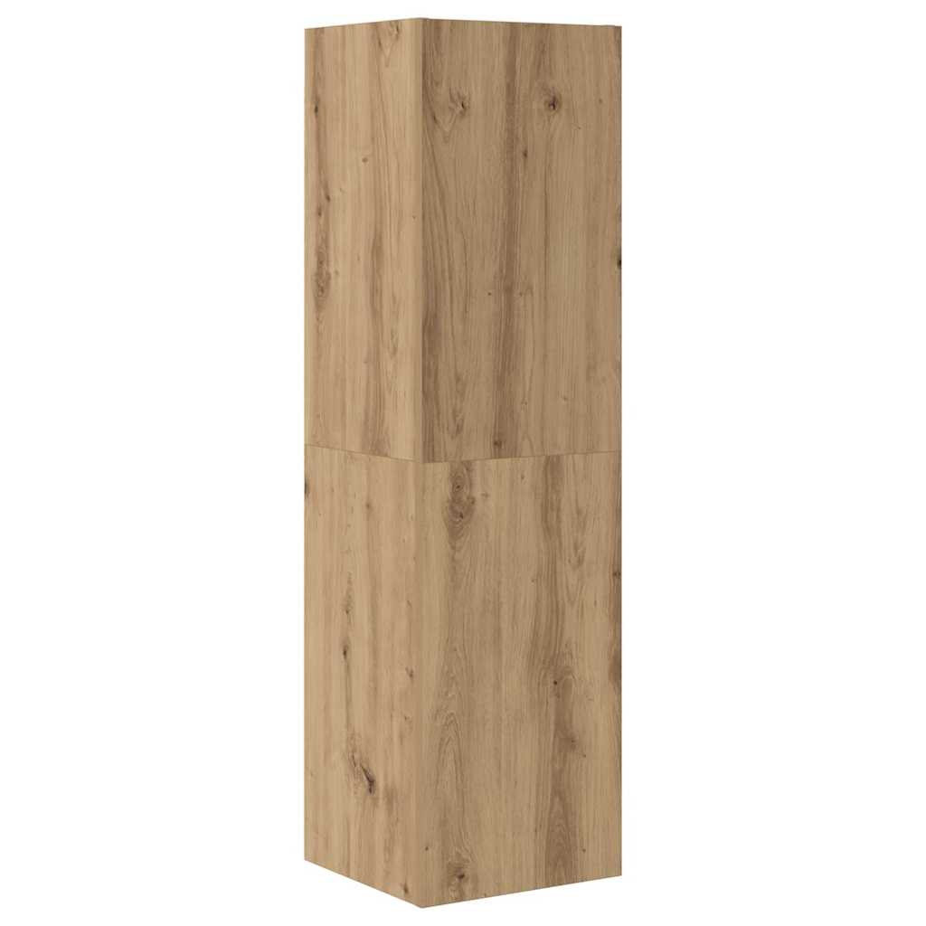 Conjunto De Mueble De Tv Con Cajón 4 Pcs Roble Artesanal