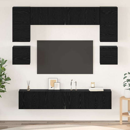 Conjunto De Mueble De Tv 8 Pcs Roble Artesanal