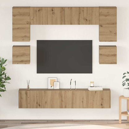 Conjunto De Mueble De Tv 8 Pcs Roble Artesanal