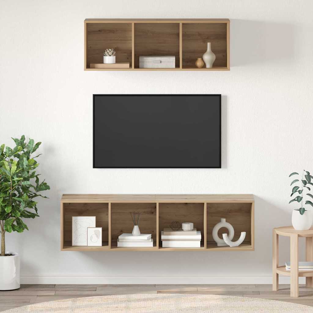 Conjunto De Mueble De Tv 2 Pcs Madera Contrachapada