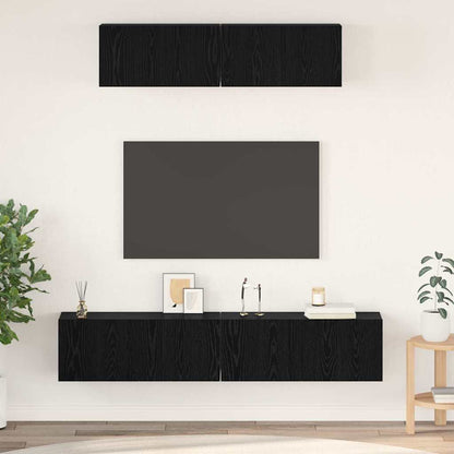 Conjunto De Mueble De Tv 4 Pcs Madera De Ingeniería