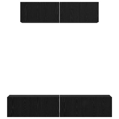 Conjunto De Mueble De Tv 4 Pcs Madera De Ingeniería