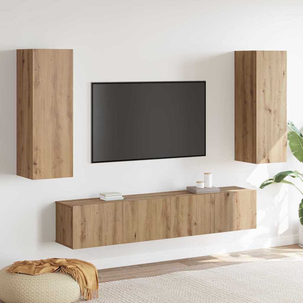 Conjunto De Mueble De Tv Madera De Ingeniería