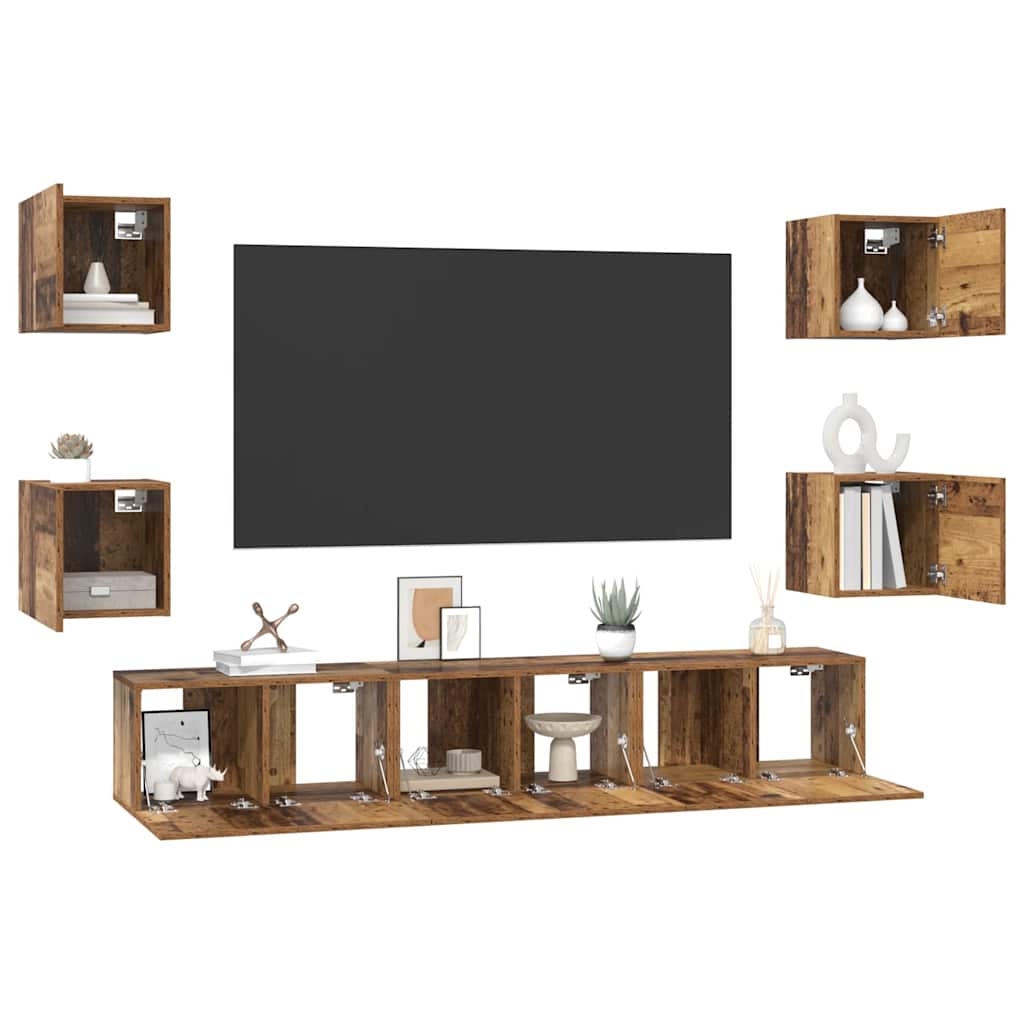 Conjunto De Mueble De Tv 7 Pcs