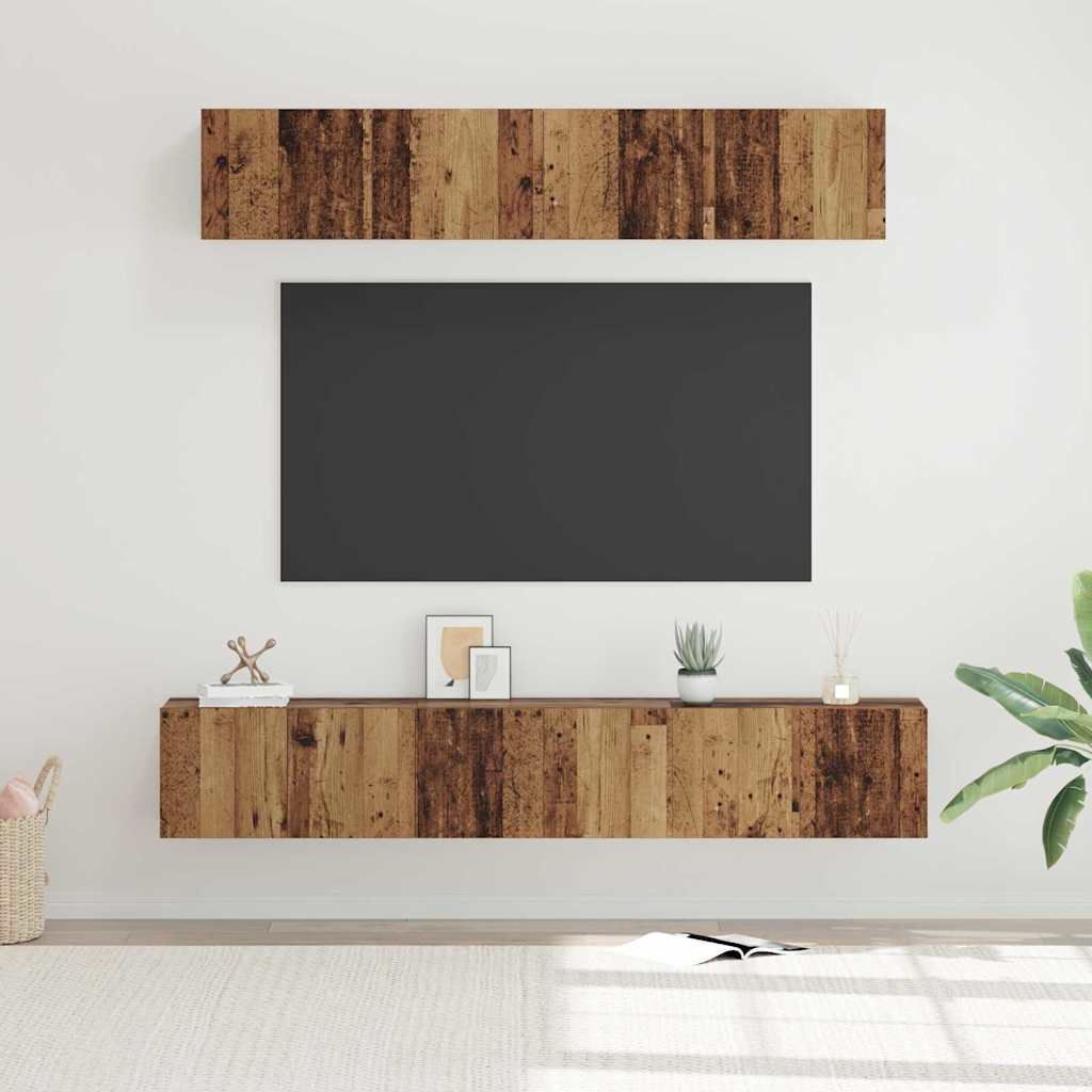 Conjunto De Mueble De Tv Montaje En La Pared 5 Pcs