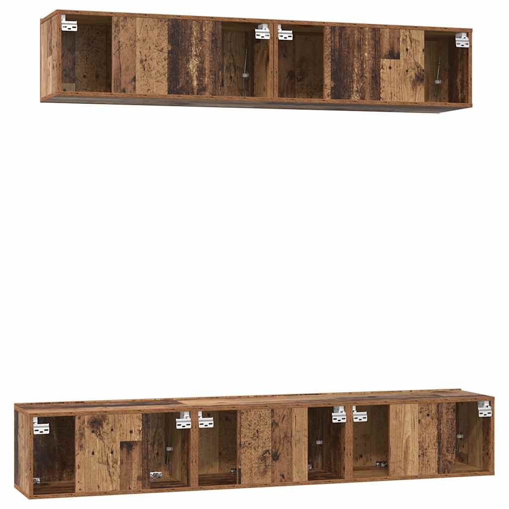 Conjunto De Mueble De Tv Montaje En La Pared 5 Pcs