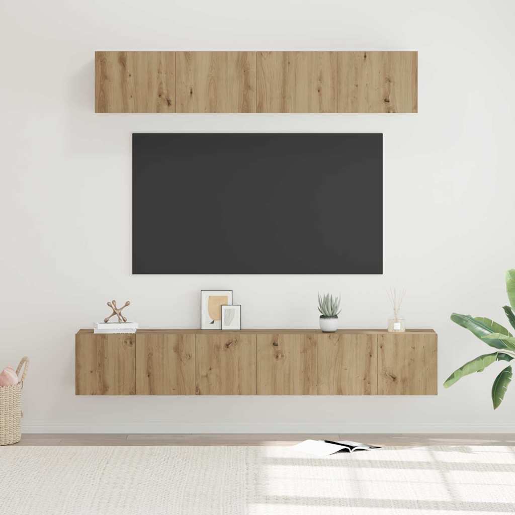 Conjunto De Mueble De Tv Montaje En La Pared 5 Pcs