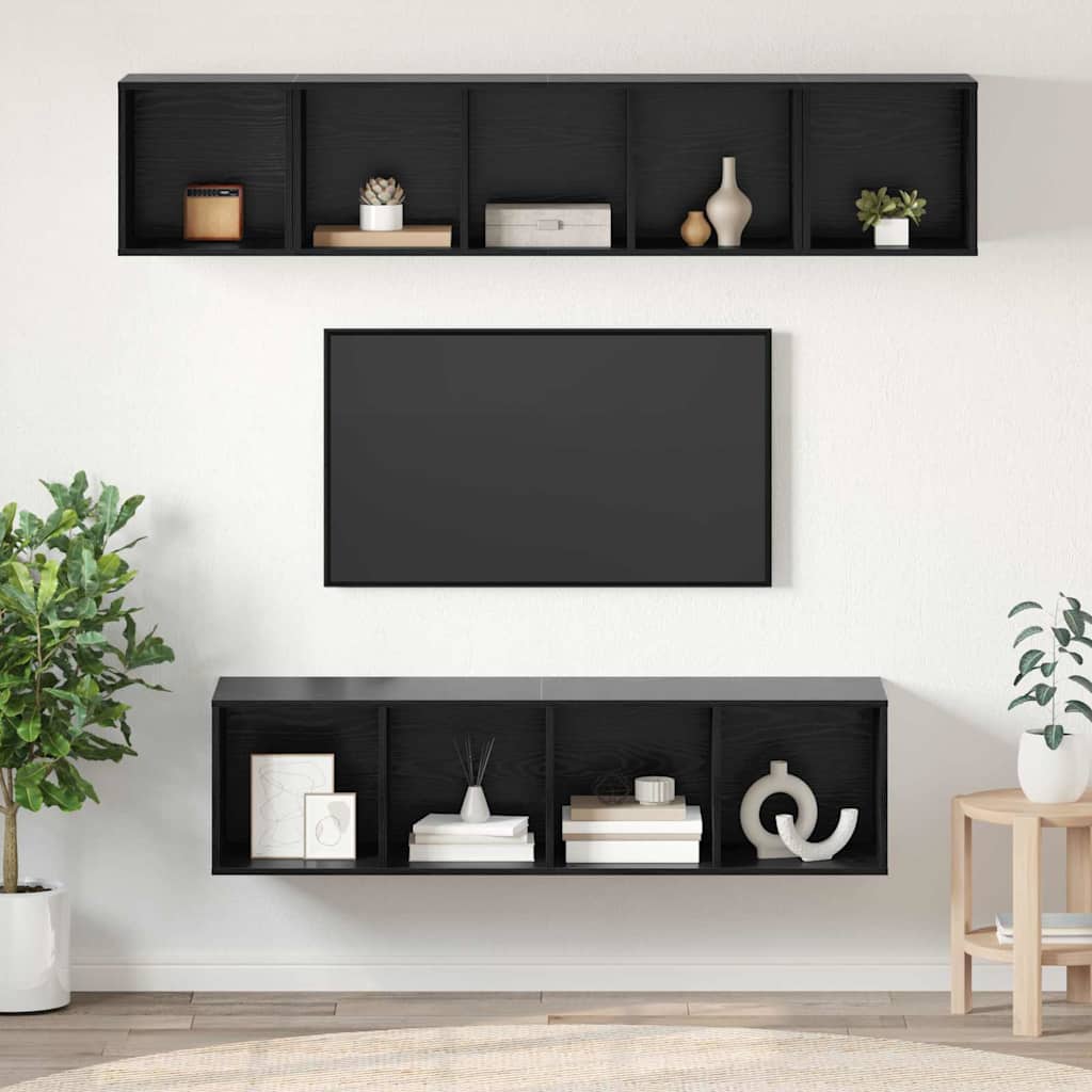 Conjunto De Mueble De Tv 4 Pcs Roble Artesanal