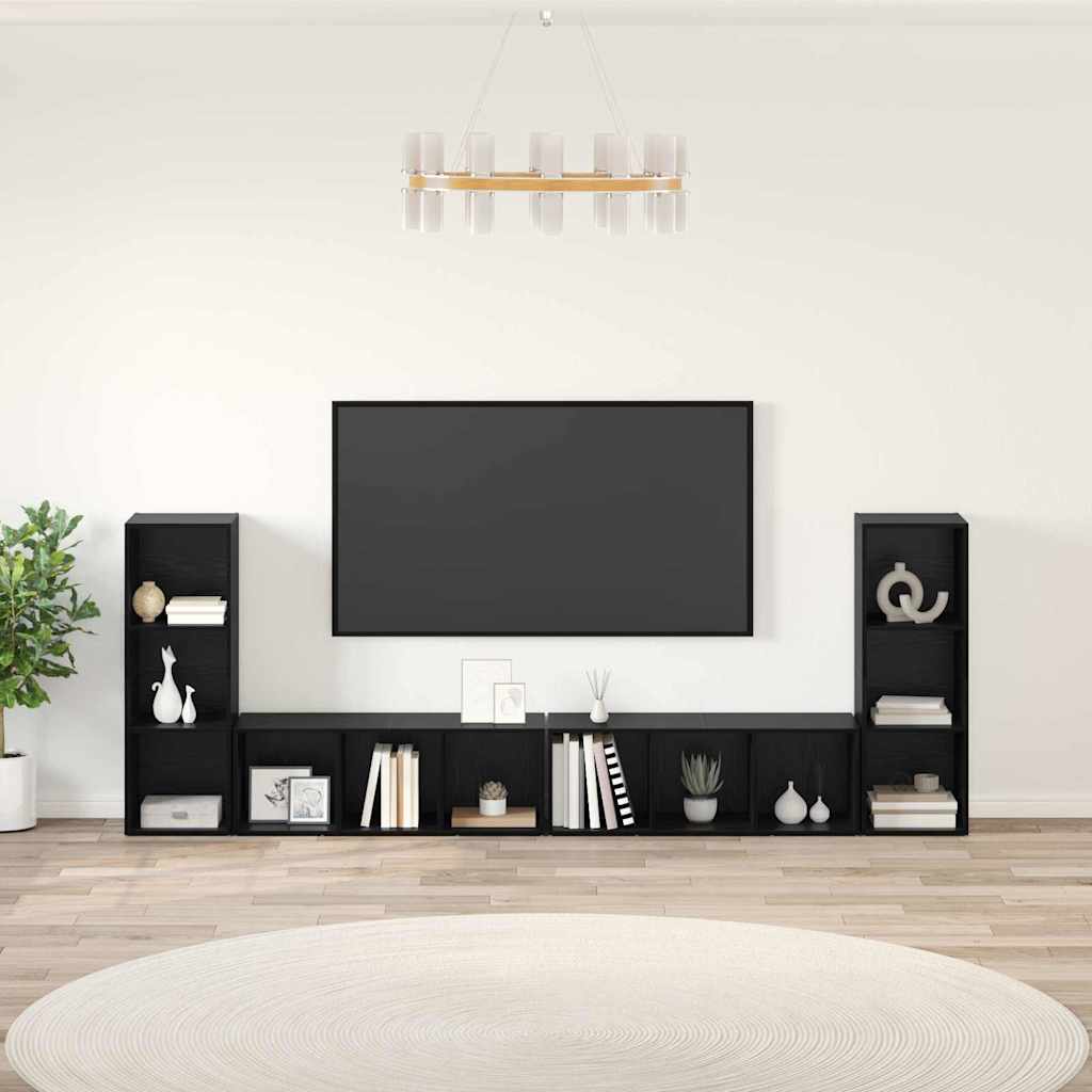 Conjunto De Mueble De Tv 4 Pcs 37 X 35 X 107 Cm