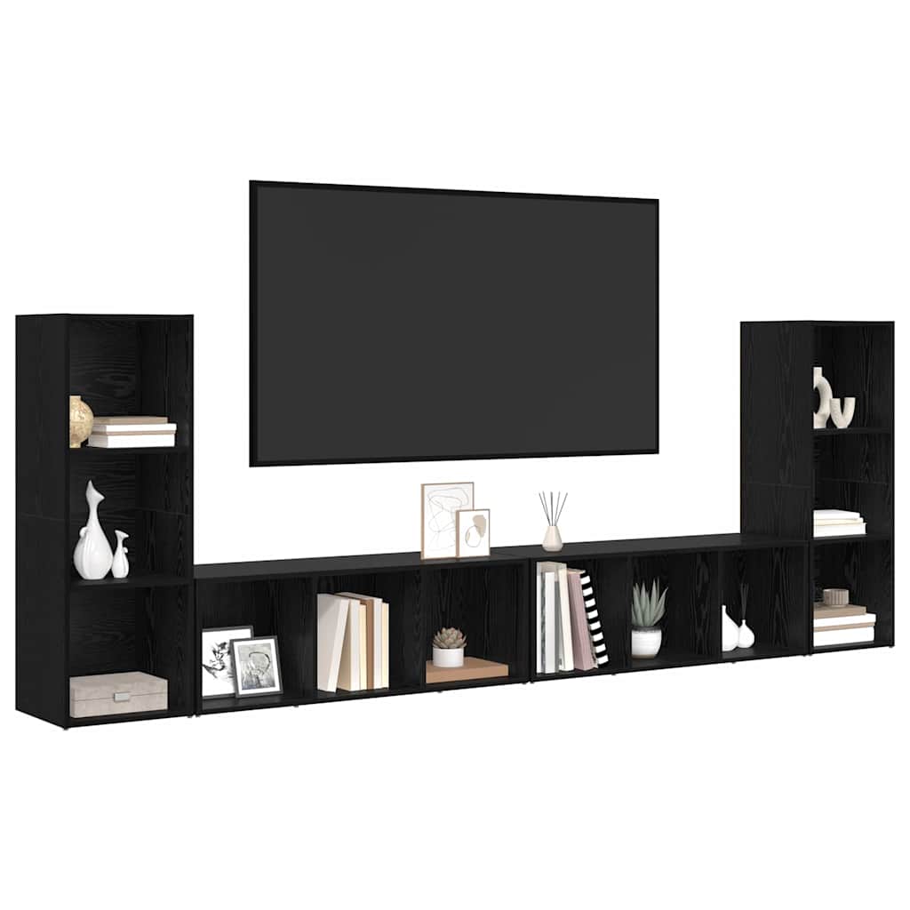 Conjunto De Mueble De Tv 4 Pcs 37 X 35 X 107 Cm