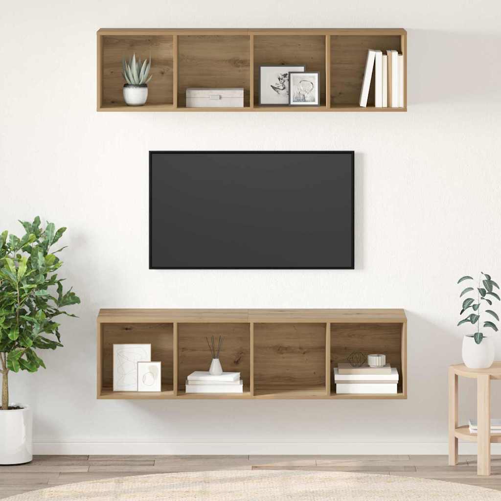 Conjunto De Mueble De Tv 2 Pcs 37 X 37 X 142,5 Cm