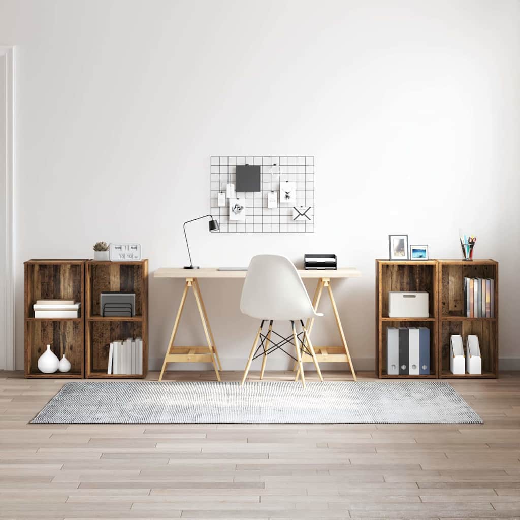 Conjunto De Mueble De Tv 4 Pcs Roble Artesanal 37 X 37 X 72 Cm