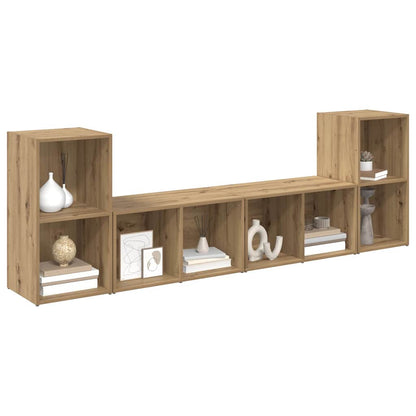 Conjunto De Mueble De Tv 4 Pcs Roble Artesanal 37 X 37 X 72 Cm