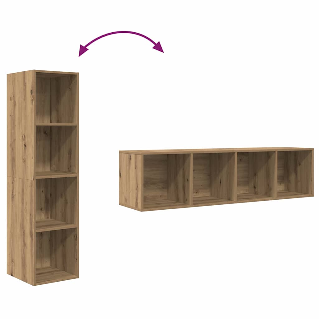Conjunto De Mueble De Tv 2 Pcs Marrón 37 X 37 X 142,5 Cm