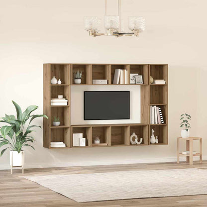 Conjunto De Mueble De Tv 4 Pcs Marrón 37 X 37 X 142,5 Cm