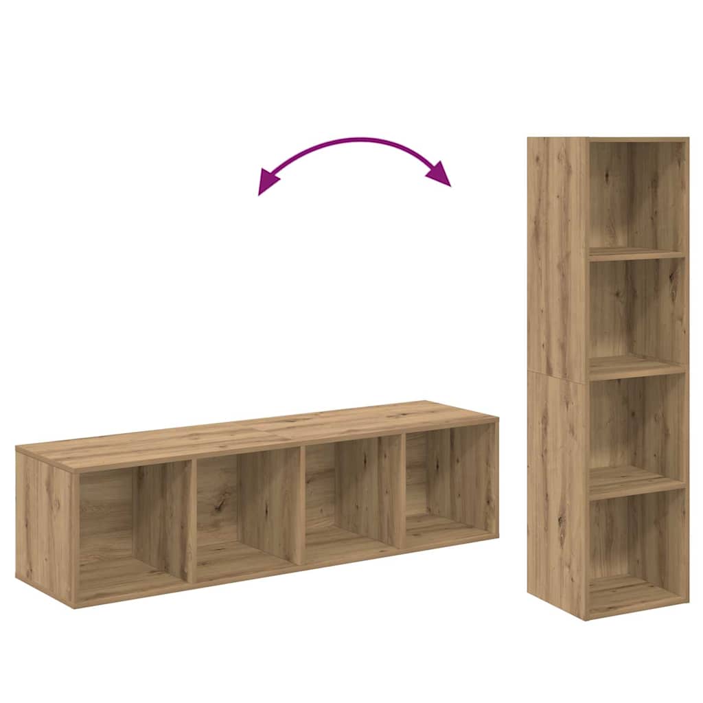 Conjunto De Mueble De Tv 4 Pcs Marrón 37 X 37 X 142,5 Cm