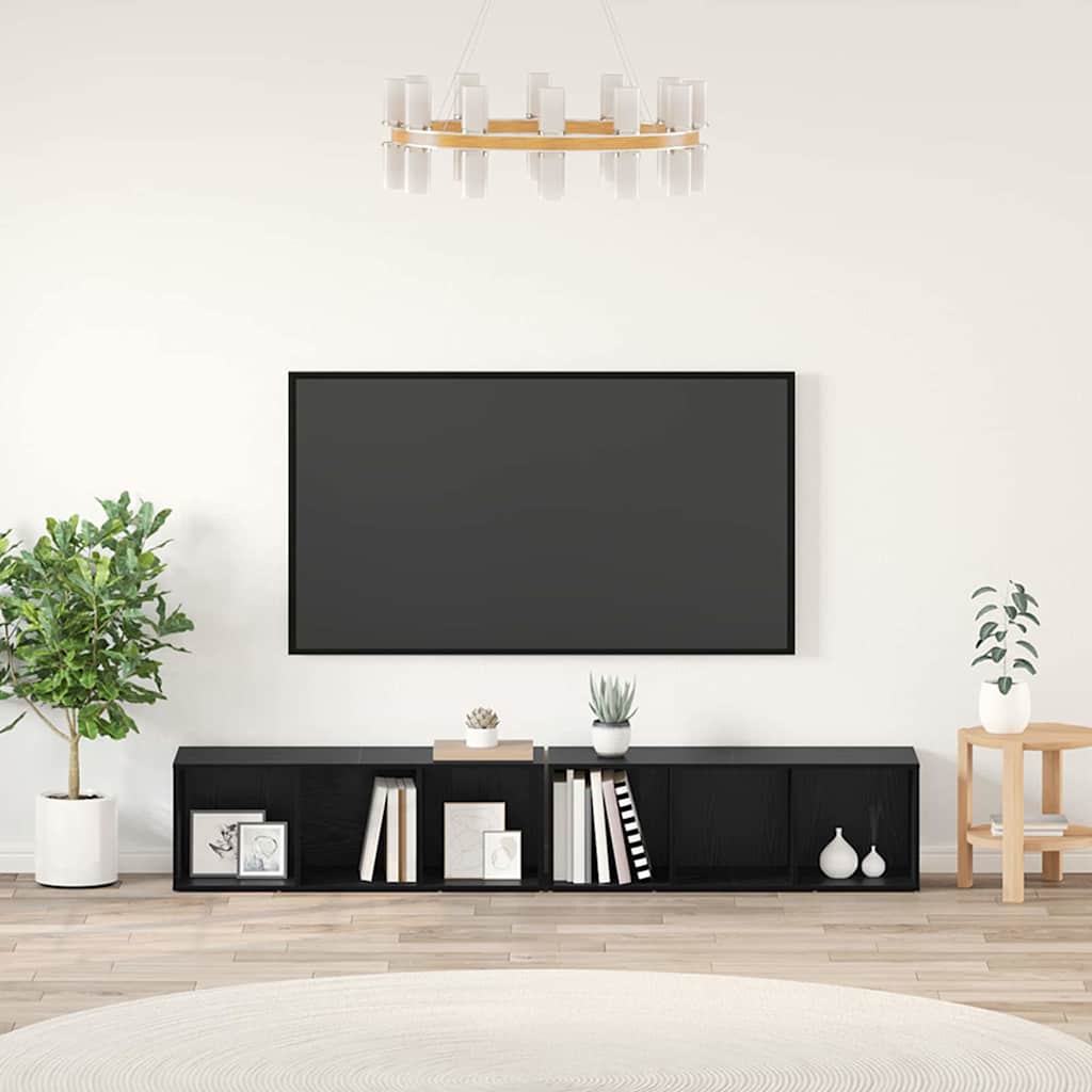 Conjunto De Mueble De Tv 2 Pcs Roble Artesanal 37 X 35 X 107Cm