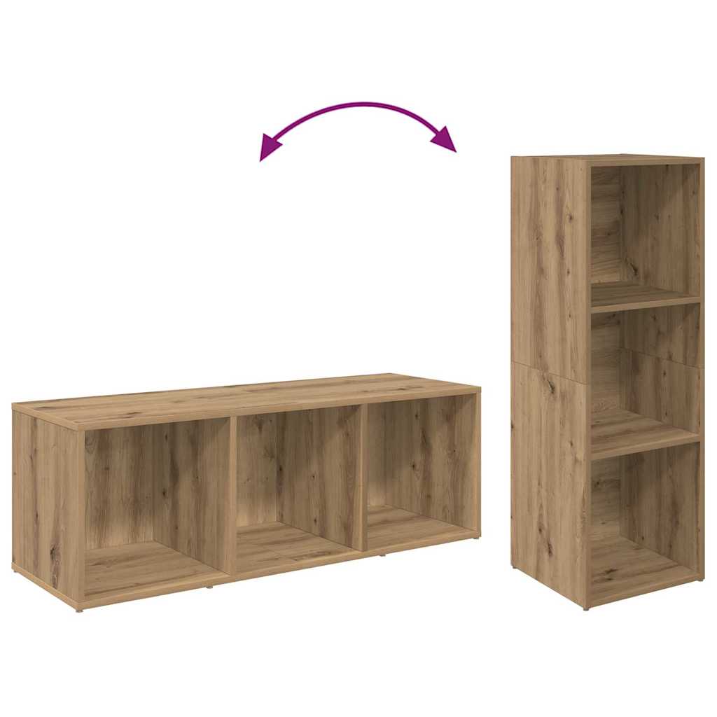Conjunto De Mueble De Tv 2 Pcs Roble Artesanal 37 X 35 X 107Cm