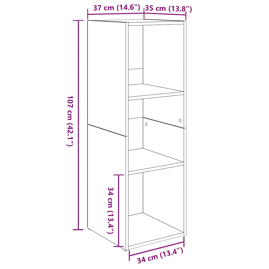 Conjunto De Mueble De Tv 2 Pcs Roble Artesanal 37 X 35 X 107Cm