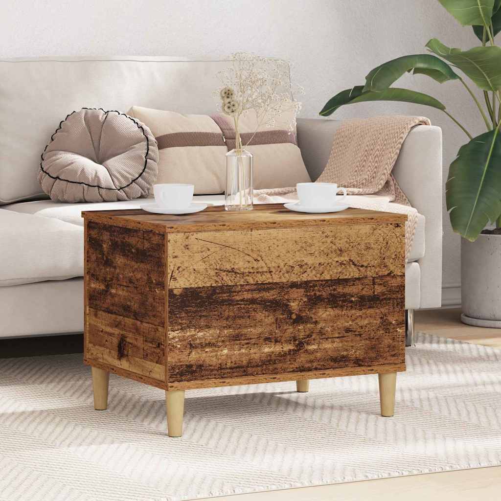 Mesa De Centro Madera Contrachapada Roble Marrón 60X44,5X45 Cm