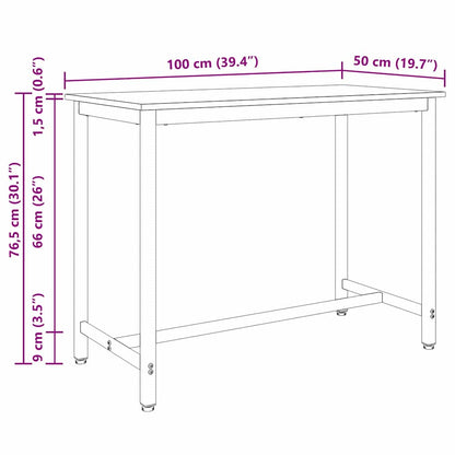 Mesa Madera Vieja 100 X 50 X 76,5 Cm