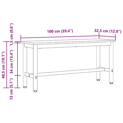 Banca De Comedor 100 X 32,5 X 48,5 Cm 2 Uds.