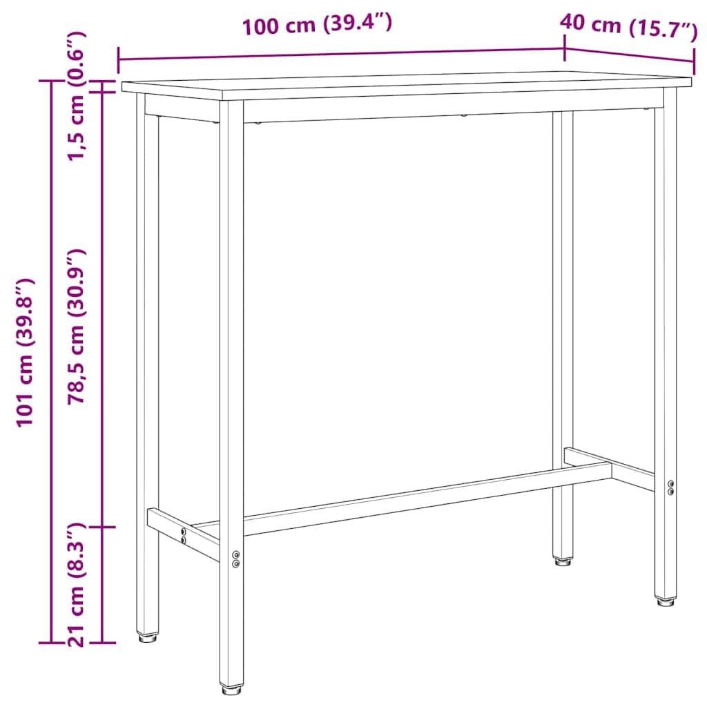 Mesa Madera Ingenierizada Y Acero