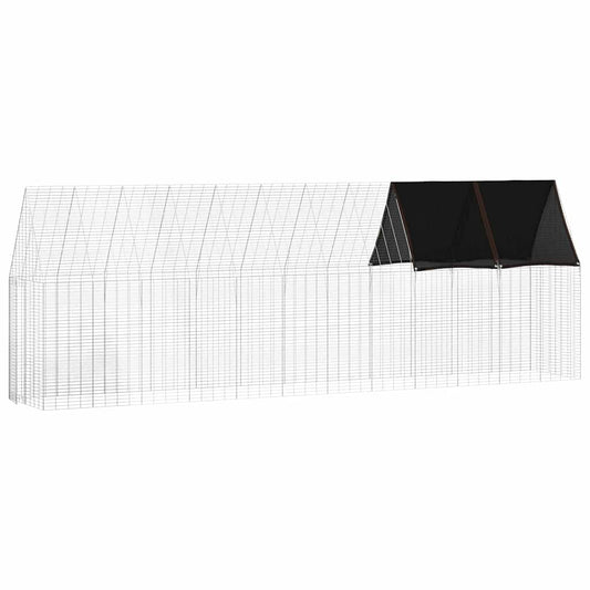 Jaula Para Pollos 2 Pcs Plateado 600 X 100 X 210 Cm